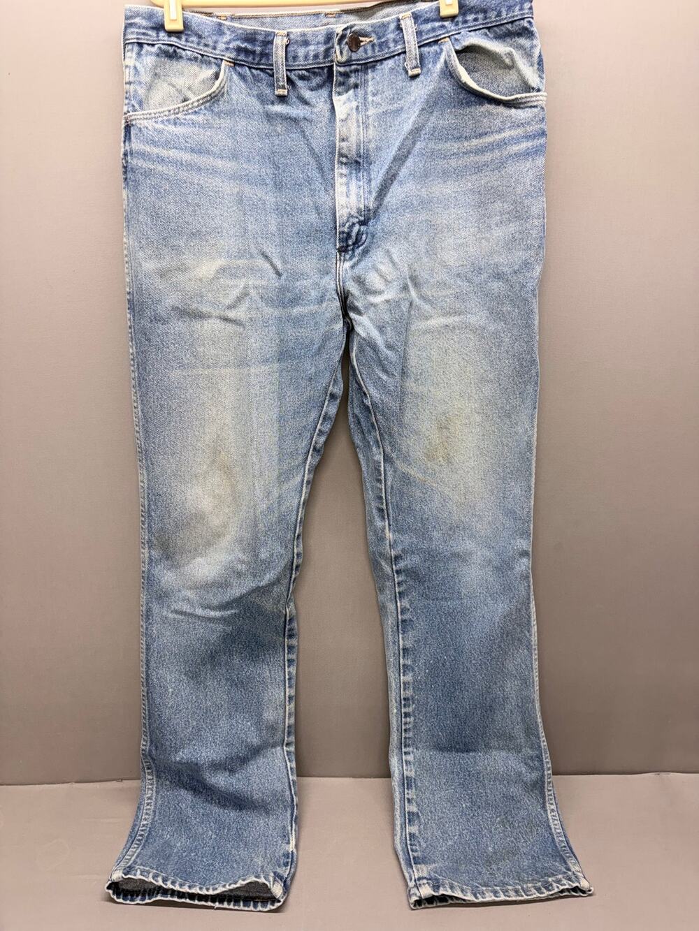 Vintage Rustler Blue Denim Jeans 38x34 Made In USA Regular Fit Workwear 80s 90s